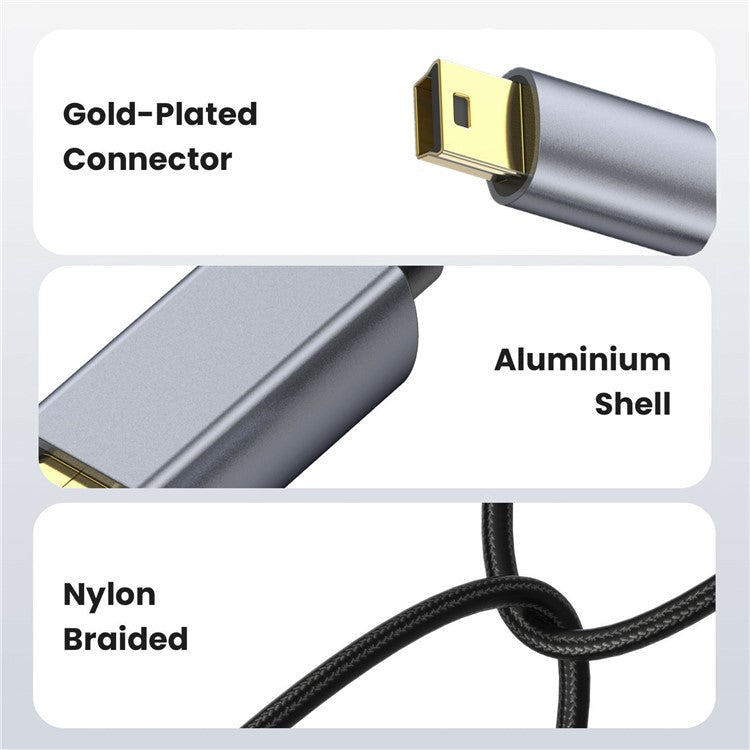 1.8m USB 2.0 to Mini B Male Charger Cord USB Mini to USB Charging Cable for PS3 Controller / MP3 Player / Camera