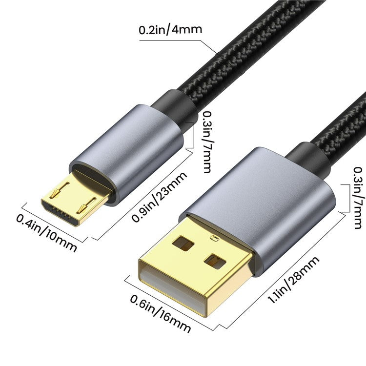 3m 480Mbps USB A to Micro Charge and Sync USB Cable for Samsung Galaxy J7 / S7 / S6 / Kindle Fire HD Tablets / PS4