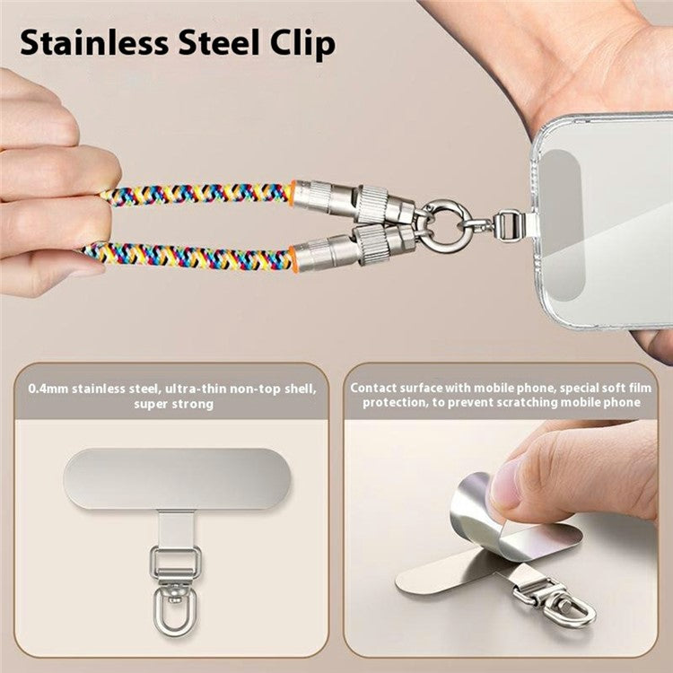 30cm 2-in-1 PD 66W Type-C Charging Cable Cell Phone Wrist Strap Data Cable with Zinc Alloy Buckle, Tether Tab - Black