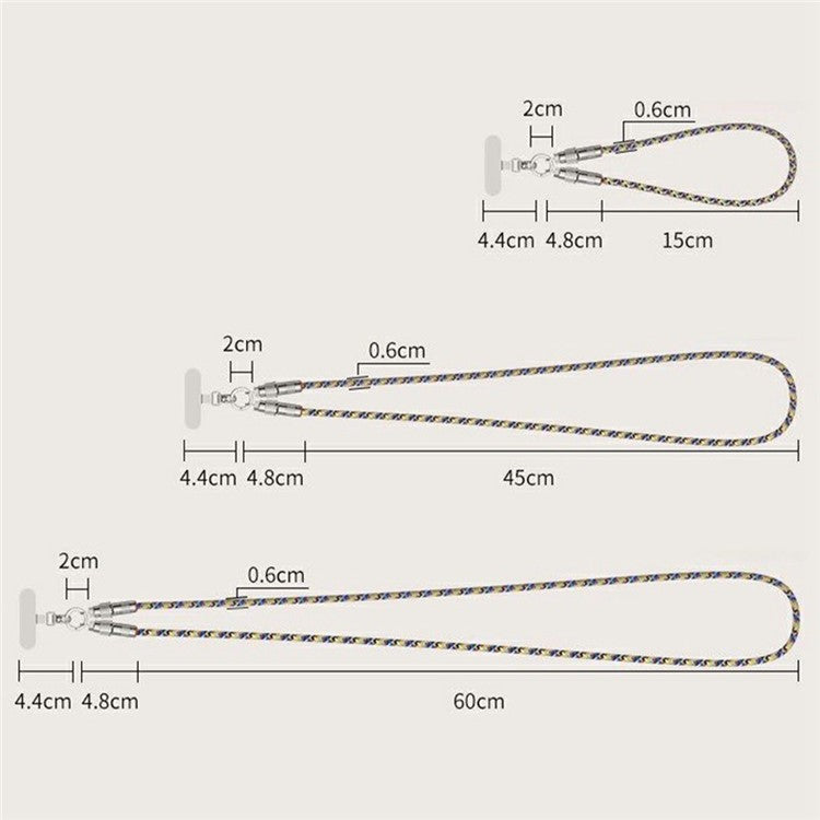 30cm 2-in-1 PD 66W Type-C Charging Cable Cell Phone Wrist Strap Data Cable with Zinc Alloy Buckle, Tether Tab - Dark Purple