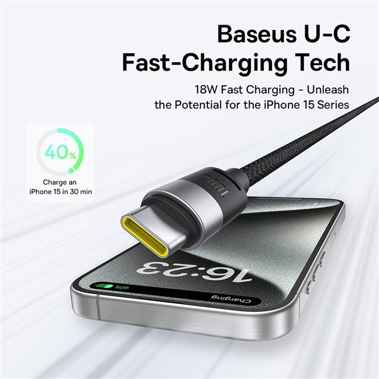 BASEUS Starspeed One-For-Three Fast Charging Cable USB-A to Type-C+Lightning+Micro Compatible with 100W / 18W - Black