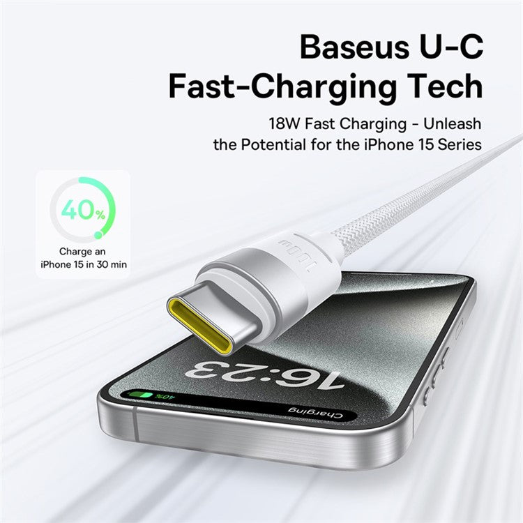 BASEUS StarSpeed One-for-Three Fast Charging Cable USB-A to Type-C+Lightning+Micro Compatible with 100W / 18W - White