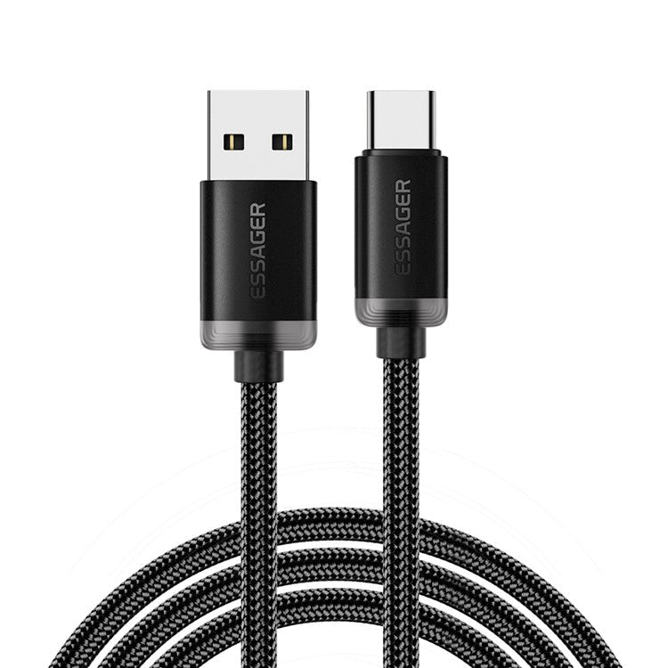 ESSAGER ES-X60 3m USB to Type-C Phone Charging Cable 3A Braided Data Cable