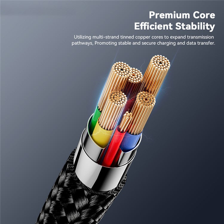 ESSAGER ES-X60 1m USB to Type-C Phone Charging Cable 3A Braided Data Cable