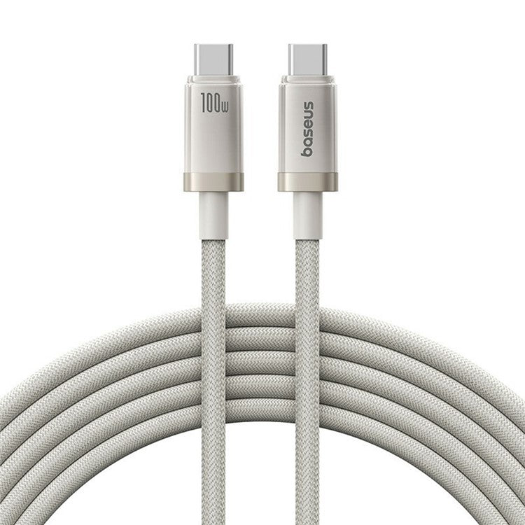 BASEUS 1m Titanium Alloy Fast Charging Cable USB-C to USB-C 100W Nylon Braided Wire