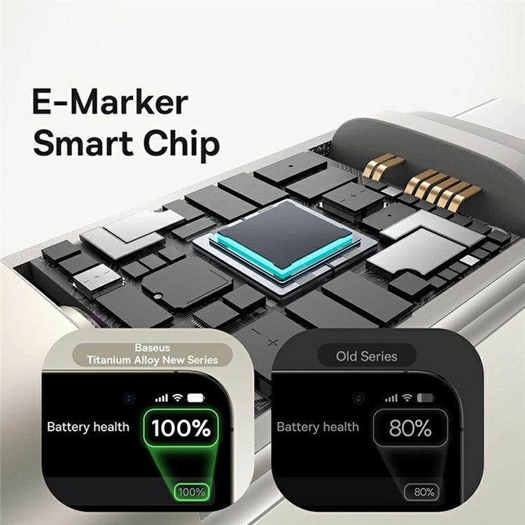 BASEUS 1m Titanium Alloy Fast Charging Cable USB-C to USB-C 100W Nylon Braided Wire