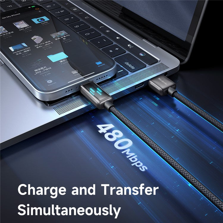 MCDODO CA-5250 1.2m USB-A to Lightning 3A Cable Charging Speed Visible Data Cord