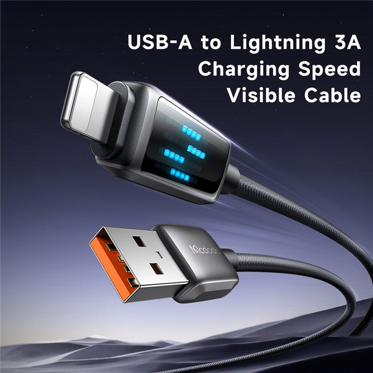 MCDODO CA-5250 1.2m USB-A to Lightning 3A Cable Charging Speed Visible Data Cord