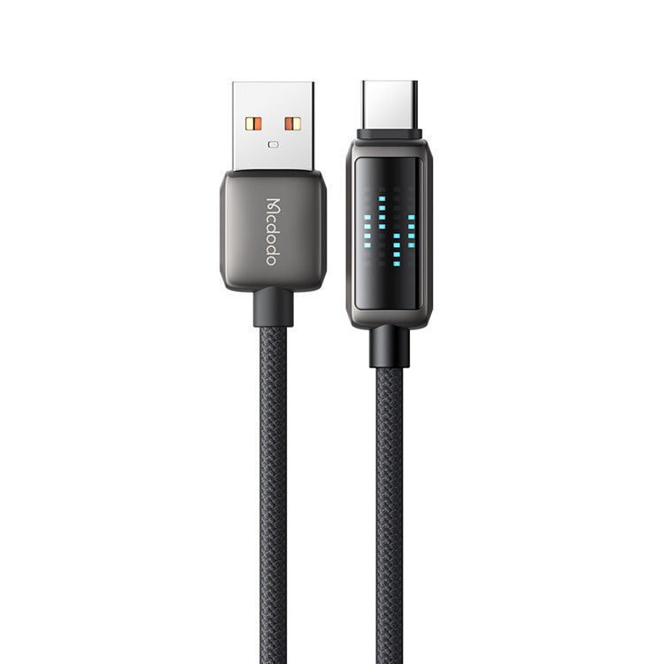 MCDODO CA-2350 1.2m USB-A to Type-C 6A Fast Charging Data Cable Charging Speed Visible