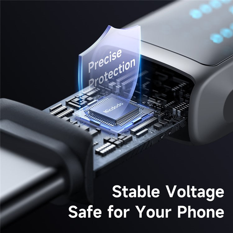 MCDODO CA-2350 1.2m USB-A to Type-C 6A Fast Charging Data Cable Charging Speed Visible