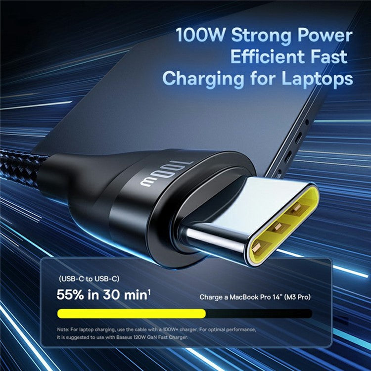 BASEUS Flash Series 3 Two-For-Three Fast Charging Cable USB + Type-C to Type-C + Type-C + Lightning 100W 1.5m, Black