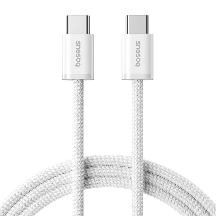 BASEUS Dynamic 4 1m USB-C to USB-C PC + Nylon Braided PD 100W Fast Charging Cable - White
