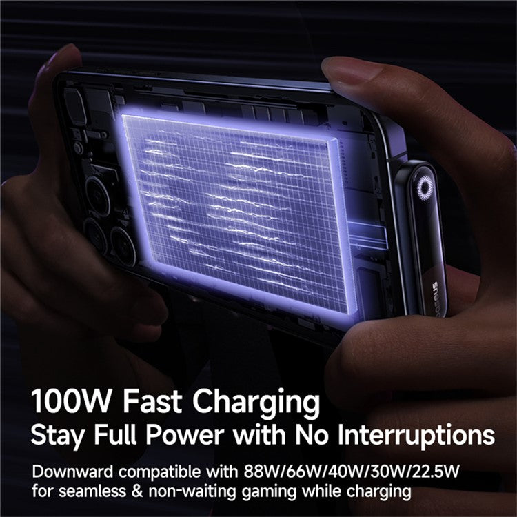 BASEUS MVP 3 1m 100W Fast Charging Type-C to Type-C 90 Degree Elbow Nylon Braided Data Cable - Black