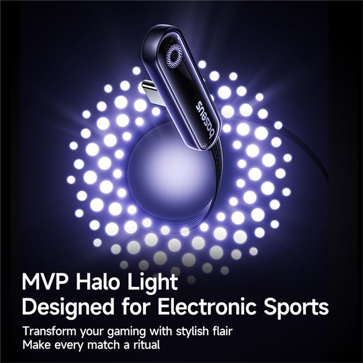 BASEUS MVP 3 1m 100W Fast Charging USB to Type-C 90 Degree Elbow Nylon Braided Data Cable - Black