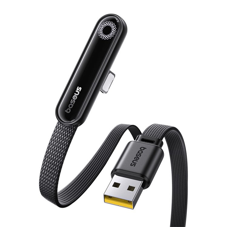 BASEUS MVP 3 2m 2.4A Fast Charging USB-A to Lightning 90 Degree Elbow Nylon Braided Data Cable - Black