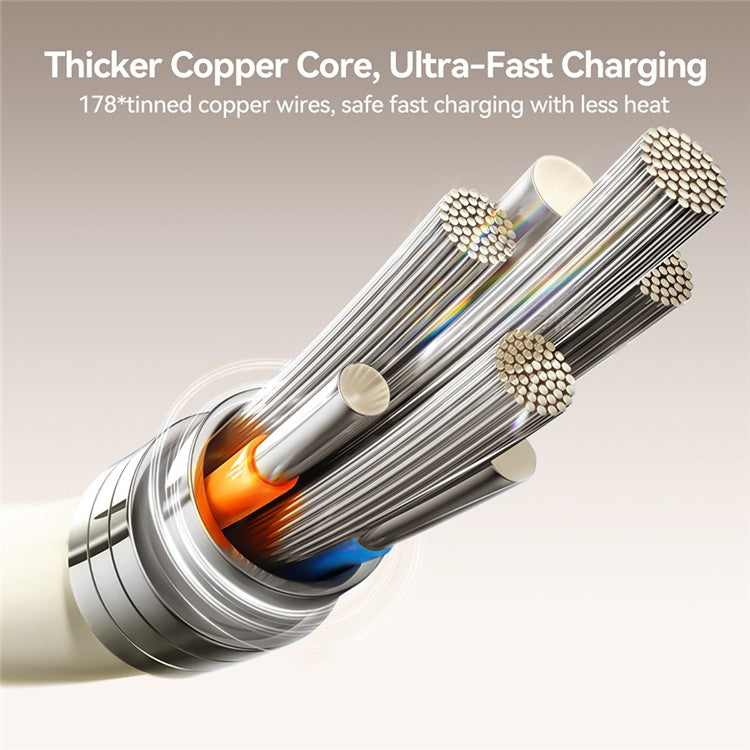 JOYROOM S-A53 2m USB-A to Lightning 3A Fast Charging Cable Liquid Silicone Fluorescent Data Cord