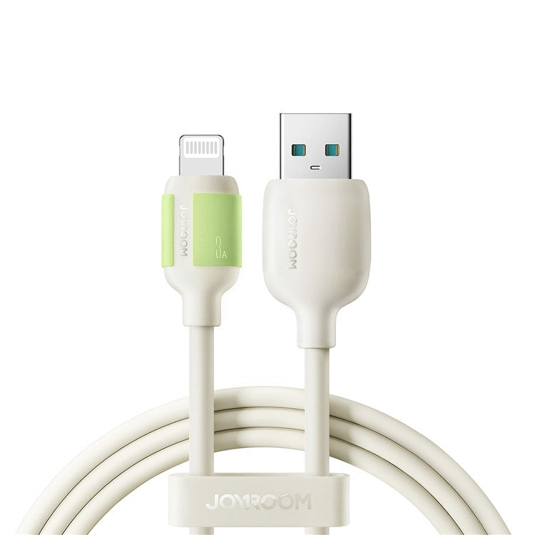 JOYROOM S-A53 1.2m USB-A to Lightning 3A Fast Charging Cable Liquid Silicone Fluorescent Data Cord