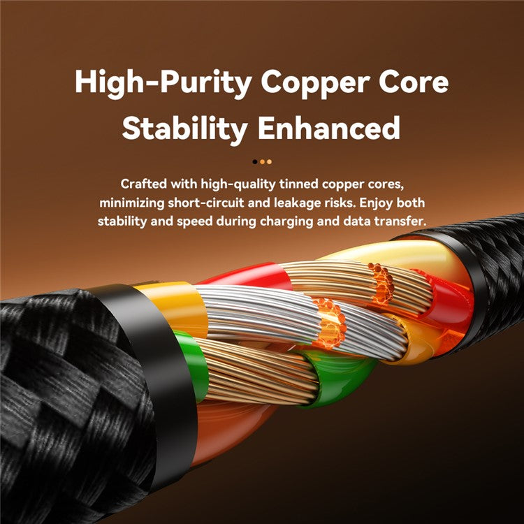 ESSAGER 2m USB-A to iP + Type-C 90 Degree Right Angle 3A Fast Charging Data Cable