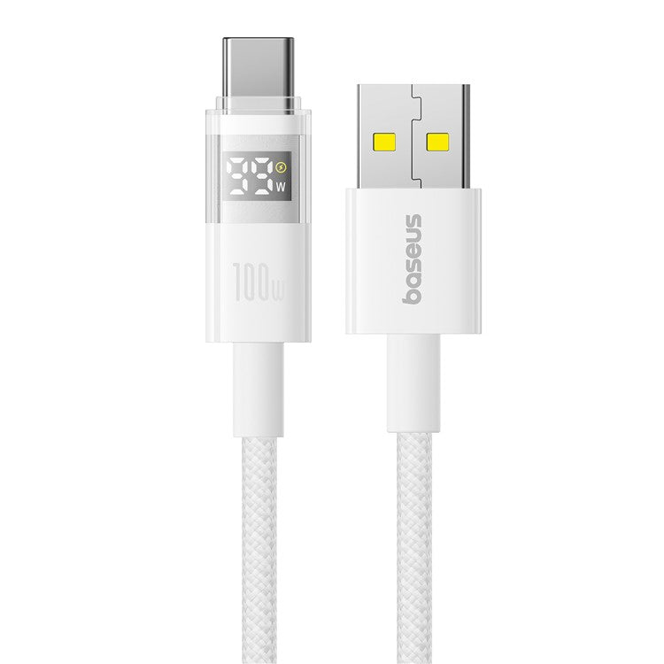 BASEUS Dispaly II 1m 100W Cable Data Transfer USB-A to USB-C Fast Charging Cord - White