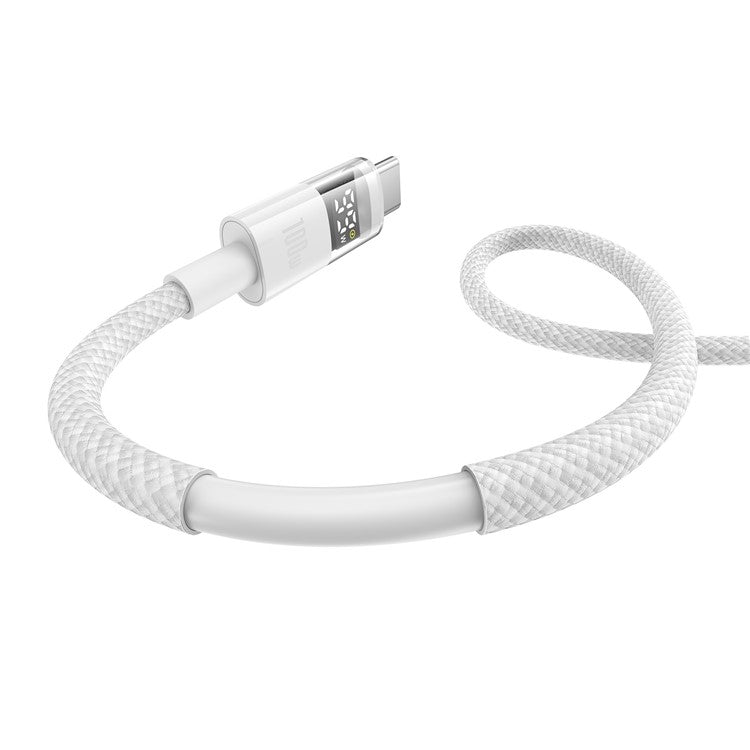 BASEUS Dispaly II 1m 100W Cable Data Transfer USB-A to USB-C Fast Charging Cord - White