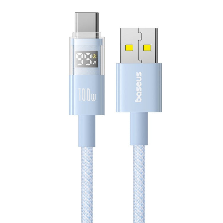 BASEUS Dispaly II 1m 100W Cable Data Transfer USB-A to USB-C Fast Charging Cord - Blue