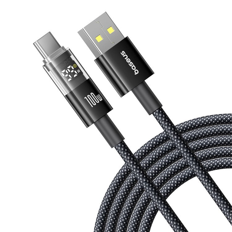 Baseus Dispaly II 2m 100W Cable Data Transfer USB-A to USB-C Fast Charging Cord - Black
