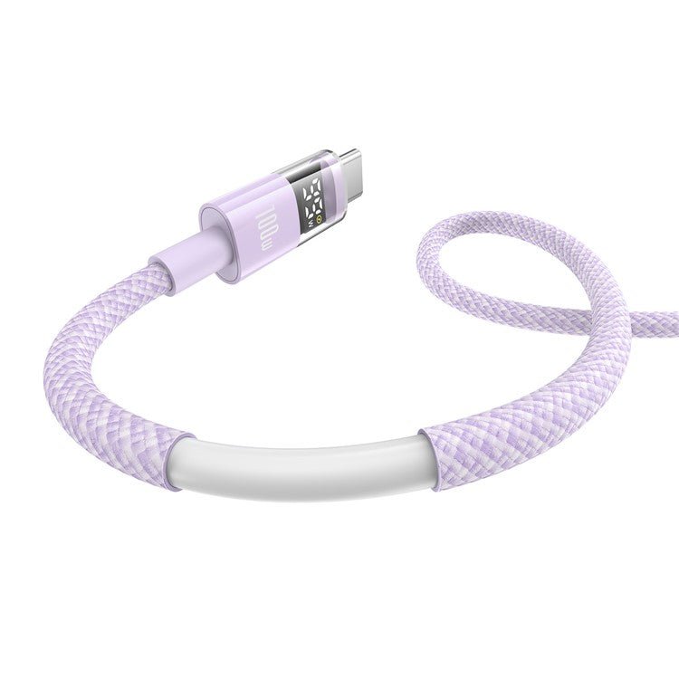 Baseus Dispaly II 2m 100W Cable Data Transfer USB-A to USB-C Fast Charging Cord - Purple
