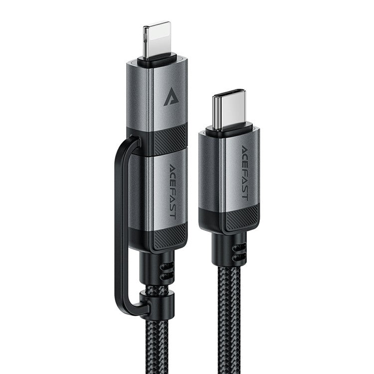 ACEFAST C20-01 1.2m USB-C to USB-C + iP Data Cable Braided 60W Fast Charging Cord