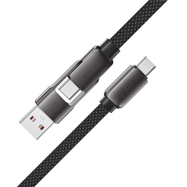 ACEFAST C13-05 0.2m USB-A / USB-C to USB-C Charging Data Cable Braided Zinc Alloy Cord