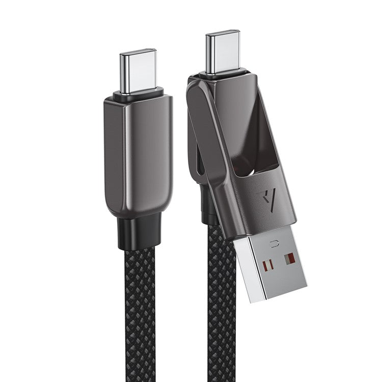 ACEFAST C13-05 0.2m USB-A / USB-C to USB-C Charging Data Cable Braided Zinc Alloy Cord
