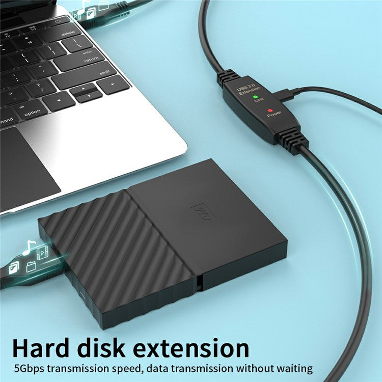 U3AA 10m USB3.0 Male to Male PVC Extension Cable for Conference Camera Mouse Scanner