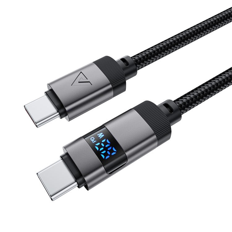 ACEFAST C15-03 1.2m USB-C to USB-C Charging Cable LED Power Display Braided Data Cord