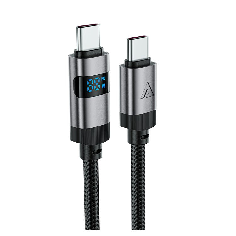 ACEFAST C15-03 1.2m USB-C to USB-C Charging Cable LED Power Display Braided Data Cord