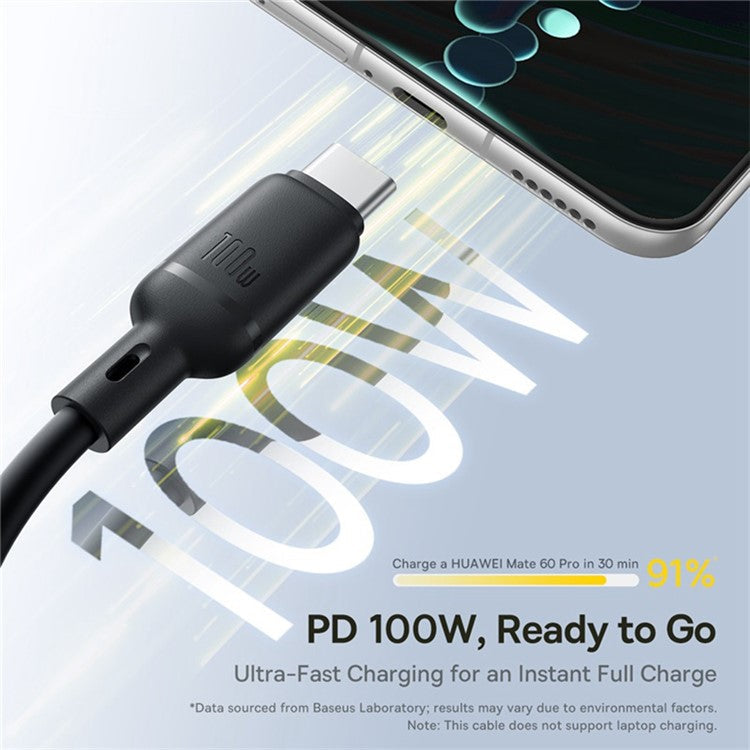 BASEUS Silky 1.5m One-For-Three USB-A to Micro + iP + Type-C 100W Fast Charging Cable - Black