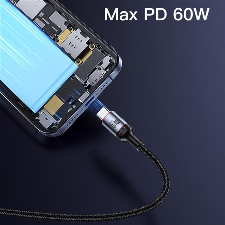 YESIDO CA183 USB C to C Cable 60W Fast Charging 2M / 6.6FT Aluminum Alloy Braided Data Sync Cord