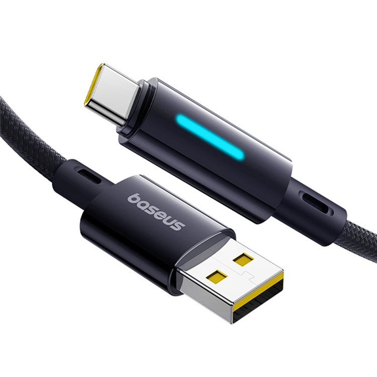 BASEUS Lit 2m USB to Type C Nylon Braided 100W Fast Charging Cable with Dynamic Flowing Light