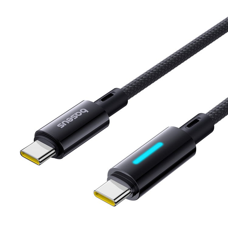 BASEUS Lit 2m Type C to Type C Nylon Braided 100W Fast Charging Cable with Dynamic Flowing Light