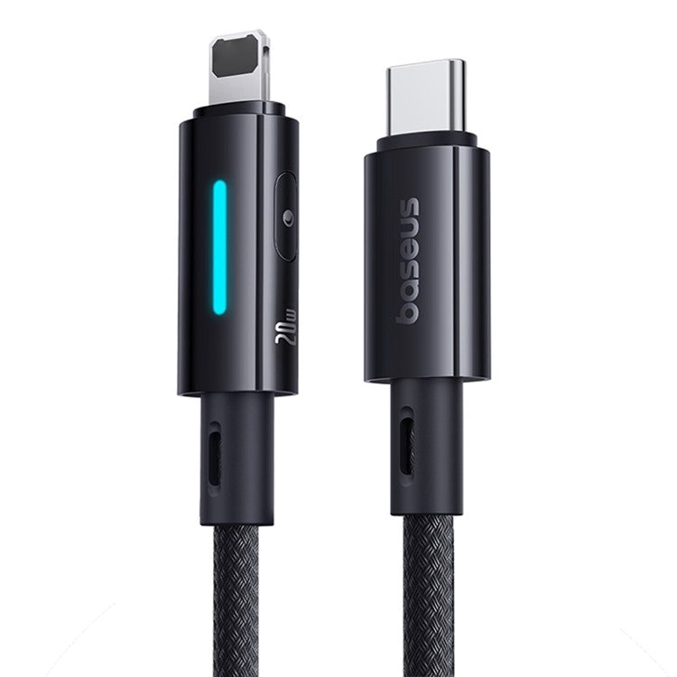 BASEUS Lit 1m Type C to iP PD 20W Fast Charging Nylon Braided Cable with Dynamic Flowing Light