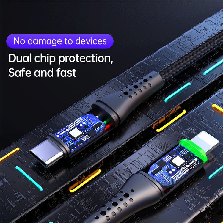 MCDODO CA-7360 MDD 1.2M USB-C to Lightning 8Pin Male PD Charger Cable Smart Auto Disconnect for iPhone iPad iPod