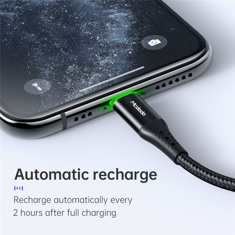 MCDODO CA-7360 MDD 1.2M USB-C to Lightning 8Pin Male PD Charger Cable Smart Auto Disconnect for iPhone iPad iPod