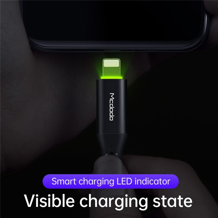 MCDODO CA-7360 MDD 1.2M USB-C to Lightning 8Pin Male PD Charger Cable Smart Auto Disconnect for iPhone iPad iPod