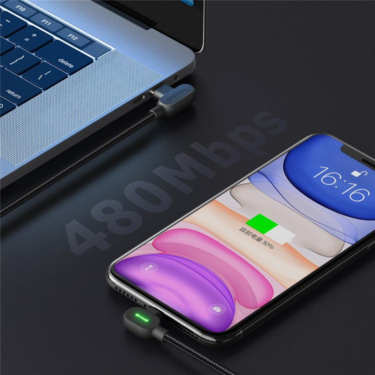 MCDODO Button Series 1.2M USB-C Male to Lightning 8Pin Male PD Charging Cable with LED Indicator Light for iPhone iPad iPod