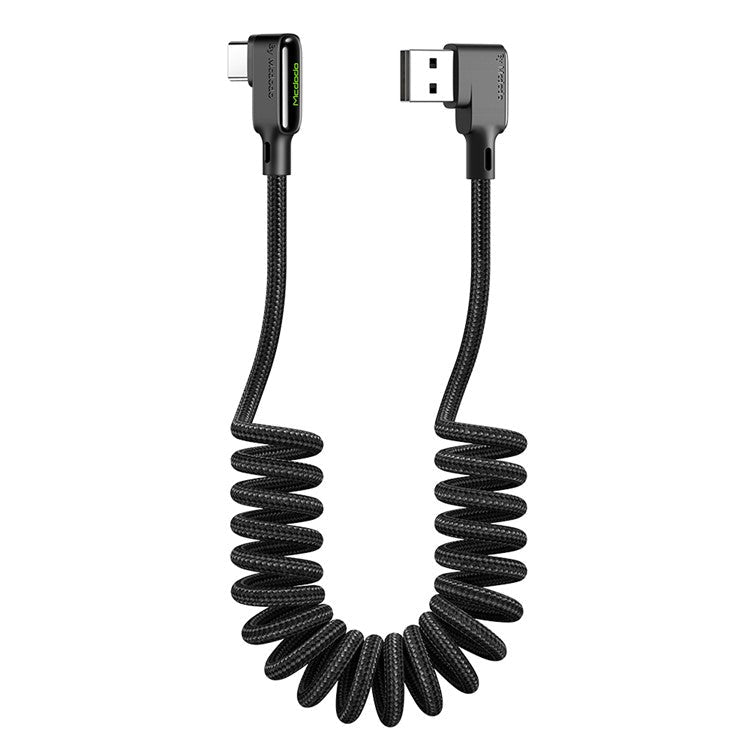MCDODO 1.8M Spring Coiled Elbow Shape Typc-C USB Data Sync Charger Cable for Samsung Huawei Xiaomi