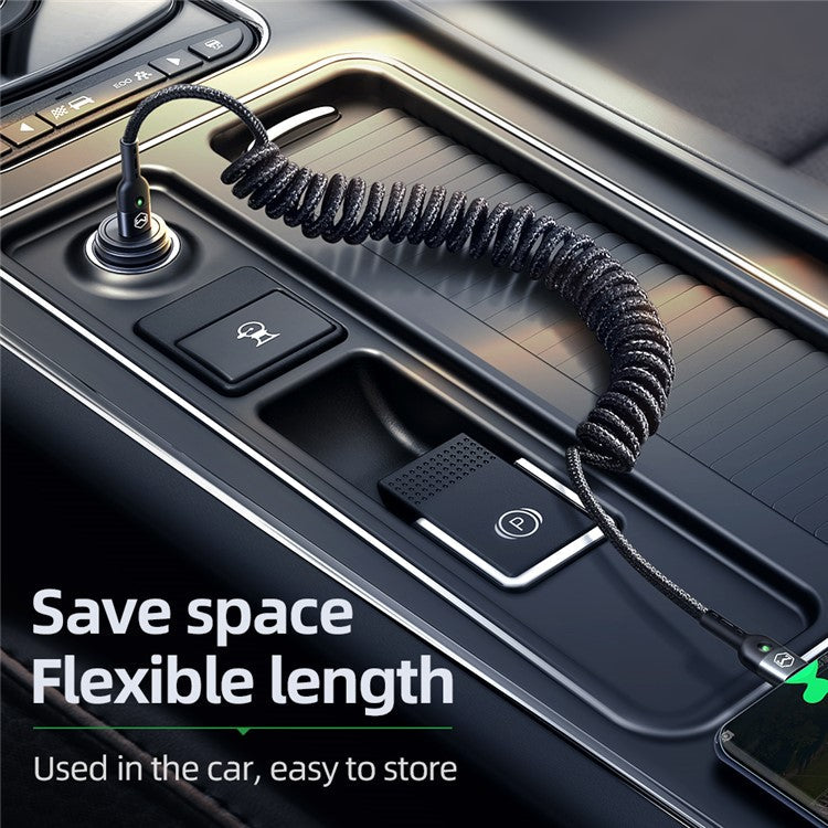 MCDODO for iPhone 15 Series Spring Coiled Type-C to Type-C Data Cable Power Delivery PD Fast Charger Cable