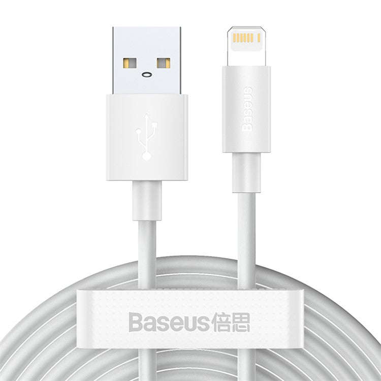 BASEUS Simple Wisdom 2Pcs/Set 1.5m 2.4A USB Mobile Phone Charging Cable - White