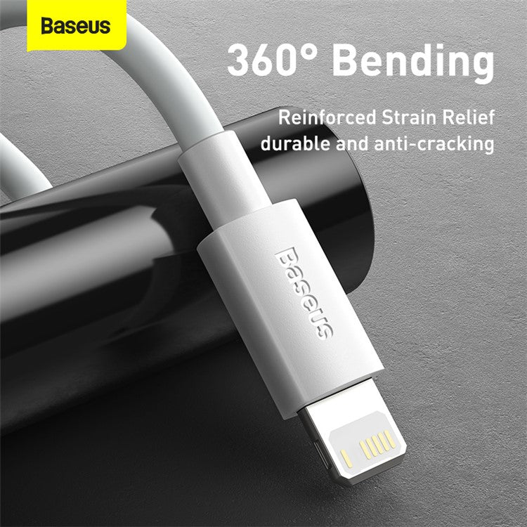 BASEUS Simple Wisdom 2Pcs/Set 1.5m 2.4A USB Mobile Phone Charging Cable - White