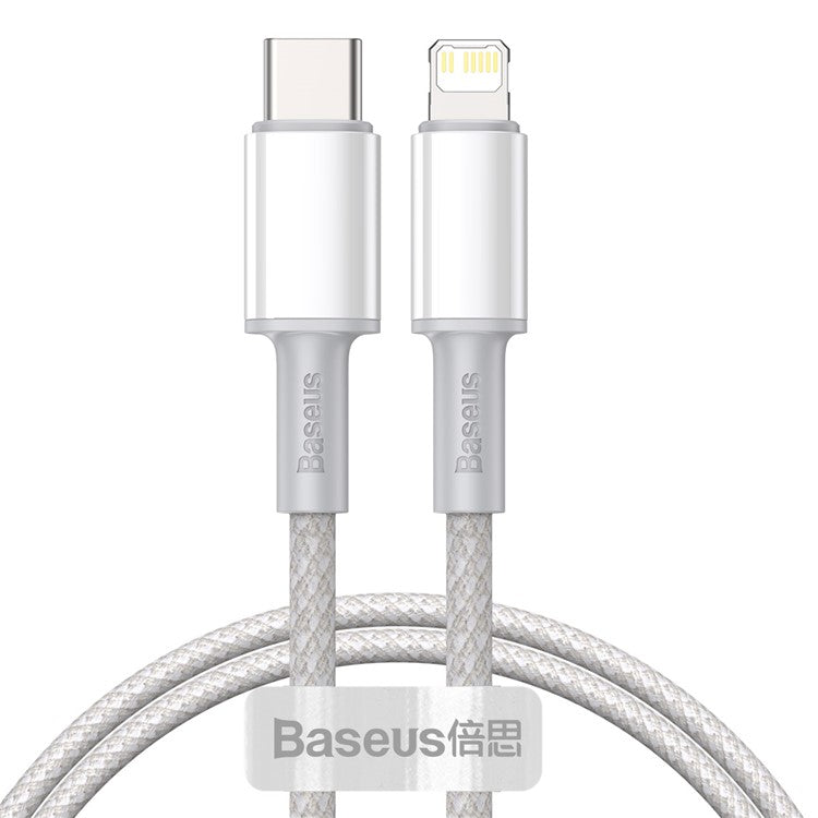 BASEUS High Density Braided Fast Charging Data Cable Type-C to iP PD 20W 1m - White
