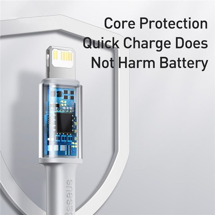 BASEUS High Density Braided Fast Charging Data Cable Type-C to iP PD 20W 1m - White