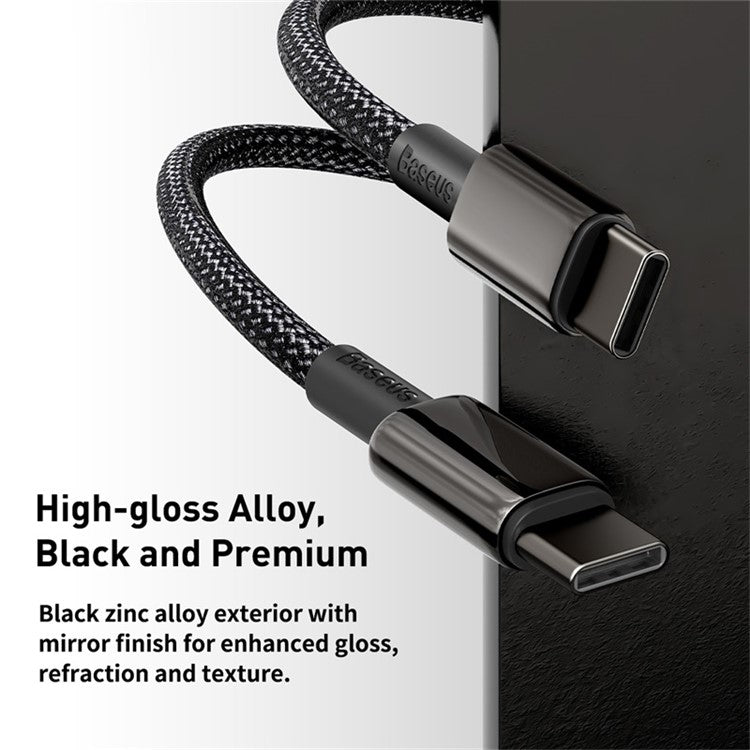 BASEUS for iPhone 15 Series Tungsten Gold Fast Charging Data Cable Type-C to Type-C 100W, 2M