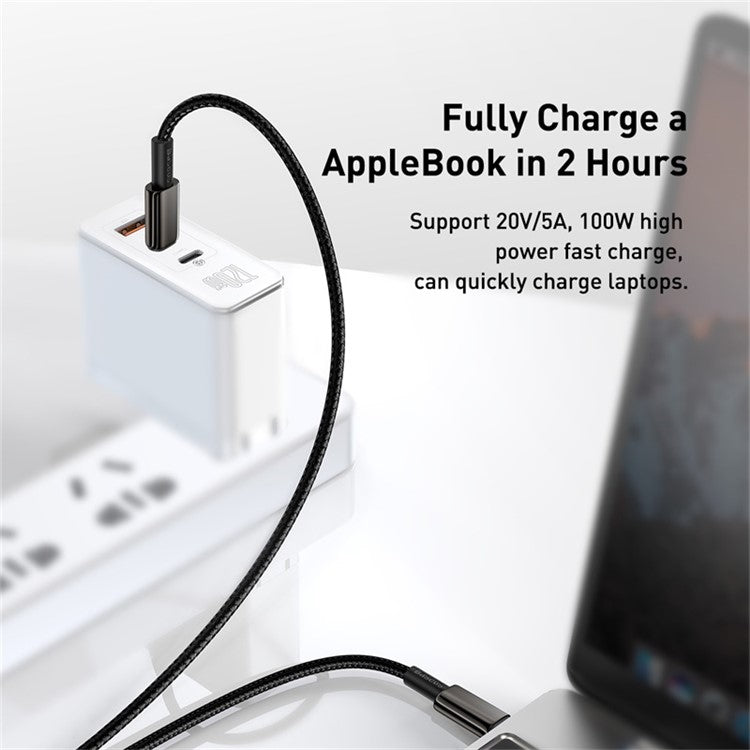 BASEUS for iPhone 15 Series Tungsten Gold Fast Charging Data Cable Type-C to Type-C 100W, 2M
